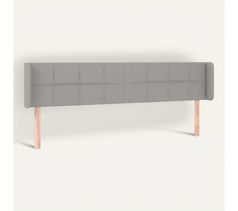 Tête De Lit Avec Oreilles Gris Clair 203x16x78/88 Cm Tissu