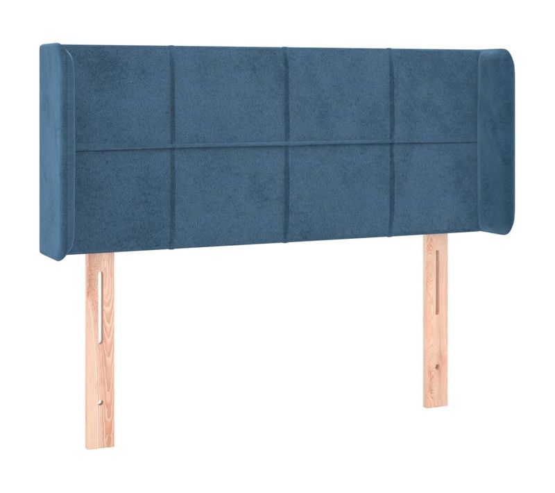 Tête De Lit Avec Oreilles Bleu Foncé 93x16x78/88 Cm Velours
