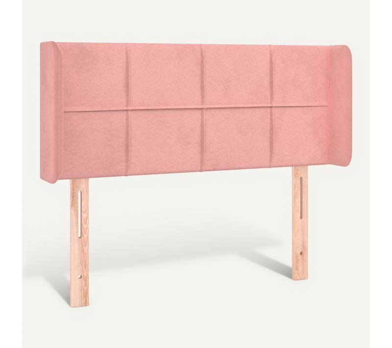Tête De Lit Avec Oreilles Rose 93x16x78/88 Cm Velours
