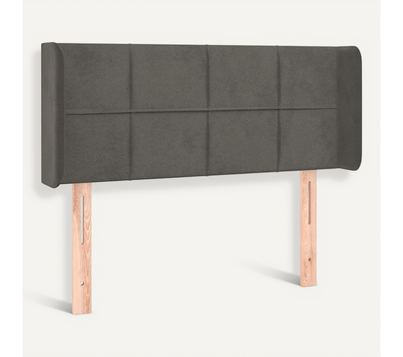 Tête De Lit Avec Oreilles Gris Foncé 103x16x78/88 Cm Velours