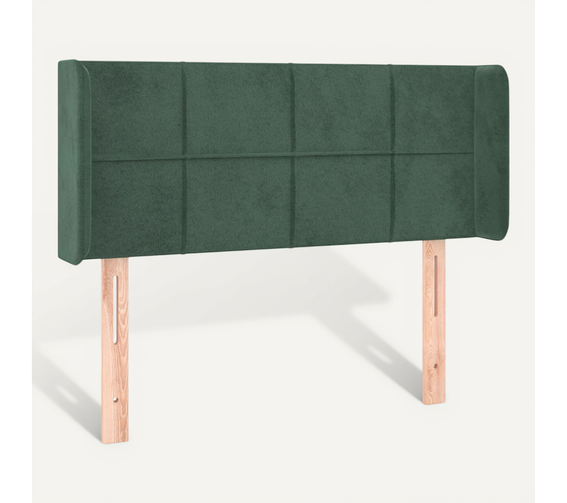 Tête De Lit Avec Oreilles Vert Foncé 103x16x78/88 Cm Velours