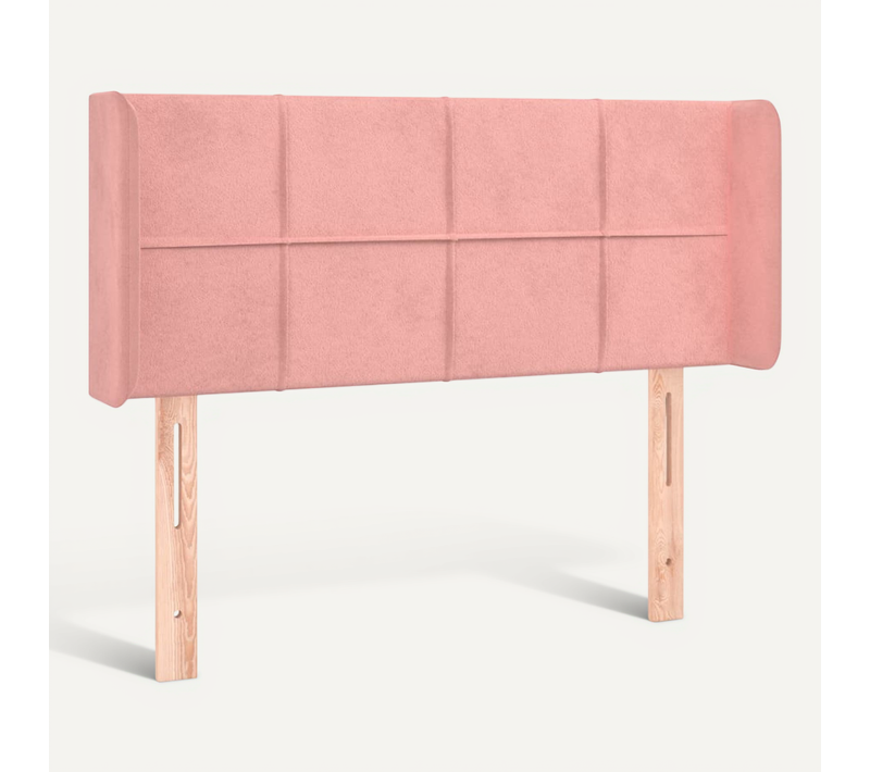 Tête De Lit Avec Oreilles Rose 103x16x78/88 Cm Velours