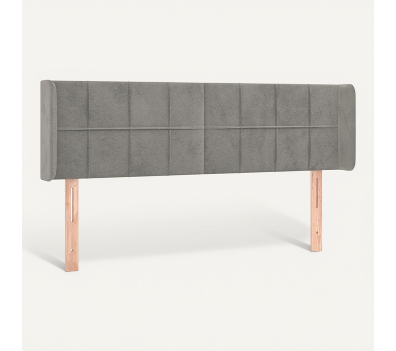 Tête De Lit Avec Oreilles Gris Clair 147x16x78/88 Cm Velours