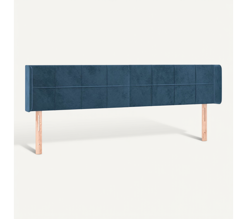 Tête De Lit Avec Oreilles Bleu Foncé 163x16x78/88 Cm Velours