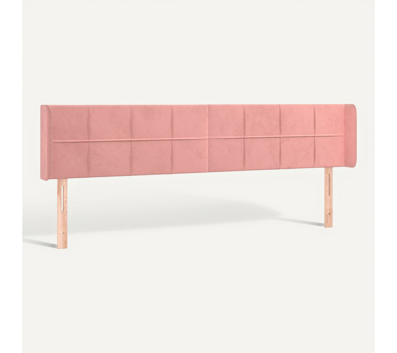 Tête De Lit Avec Oreilles Rose 163x16x78/88 Cm Velours