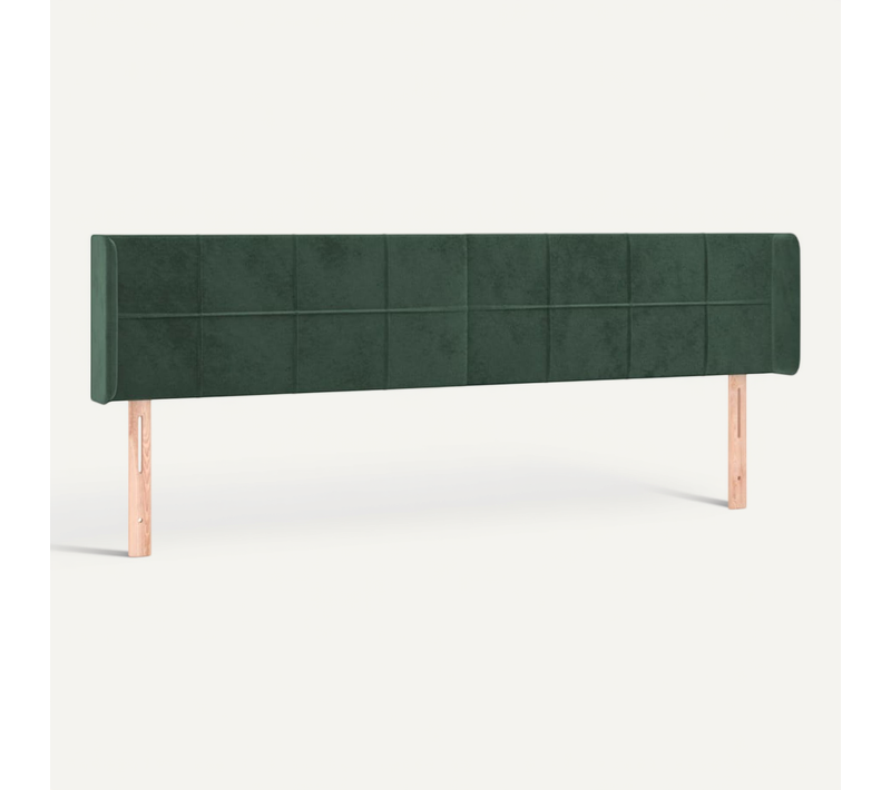 Tête De Lit Avec Oreilles Vert Foncé 203x16x78/88 Cm Velours