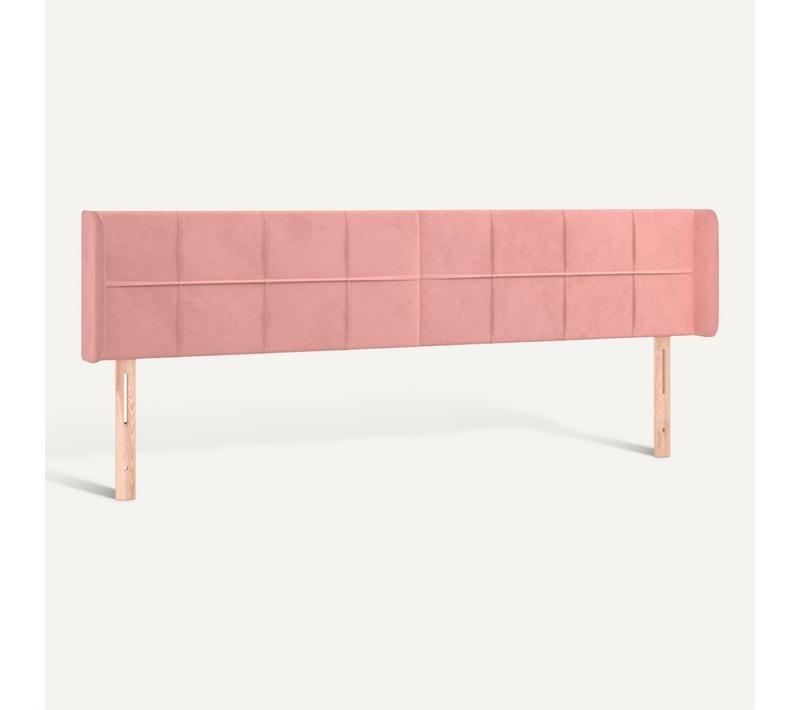 Tête De Lit Avec Oreilles Rose 203x16x78/88 Cm Velours