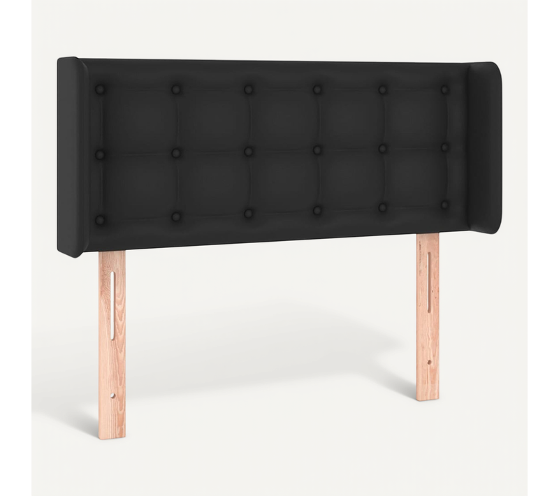 Tête De Lit Avec Oreilles Noir 93x16x78/88 Cm Simili