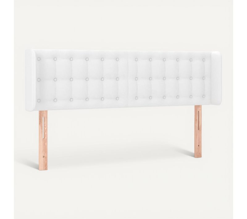 Tête De Lit Avec Oreilles Blanc 147x16x78/88 Cm Similicuir