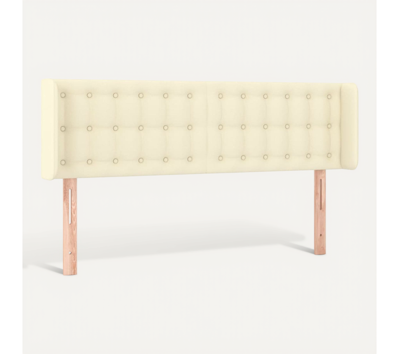 Tête De Lit Avec Oreilles Crème 147x16x78/88 Cm Simili
