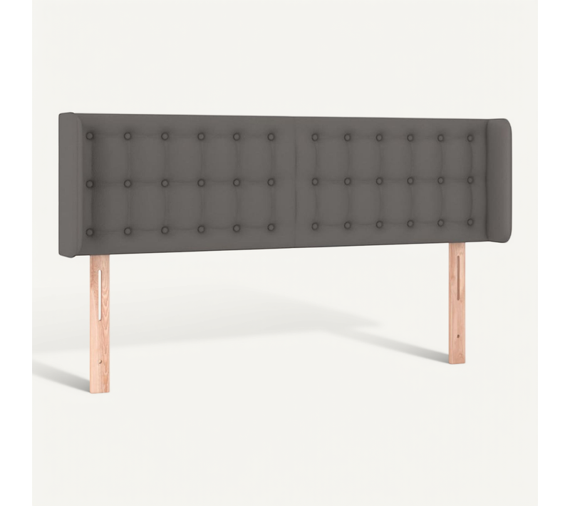 Tête De Lit Avec Oreilles Gris 147x16x78/88 Cm Simili