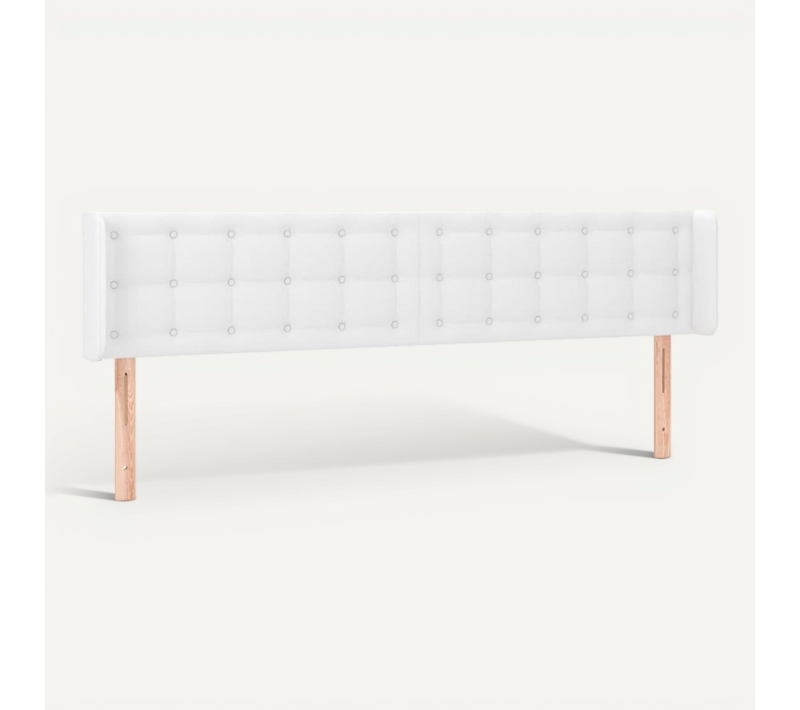 Tête De Lit Avec Oreilles Blanc 163x16x78/88 Cm Simili
