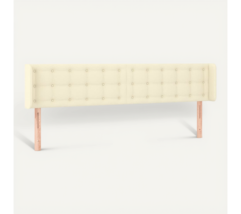 Tête De Lit Avec Oreilles Crème 163x16x78/88 Cm Simili