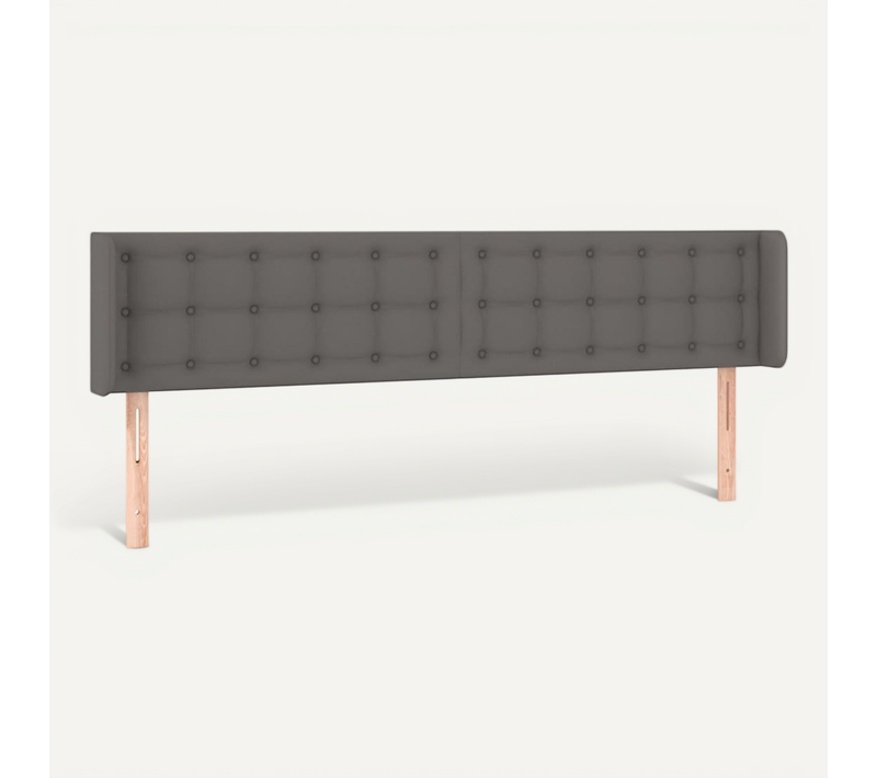 Tête De Lit Avec Oreilles Gris 163x16x78/88 Cm Simili