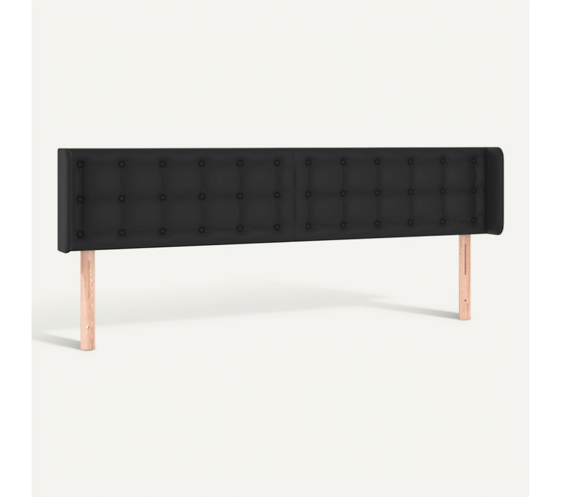 Tête De Lit Avec Oreilles Noir 183x16x78/88 Cm Simili