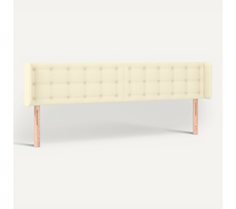 Tête De Lit Avec Oreilles Crème 183x16x78/88 Cm Simili