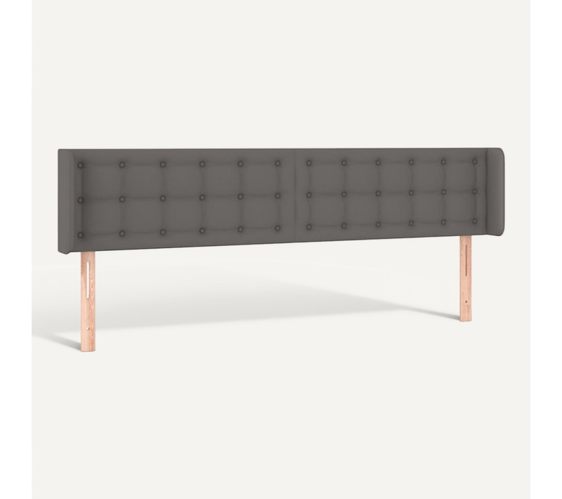 Tête De Lit Avec Oreilles Gris 183x16x78/88 Cm Similicuir