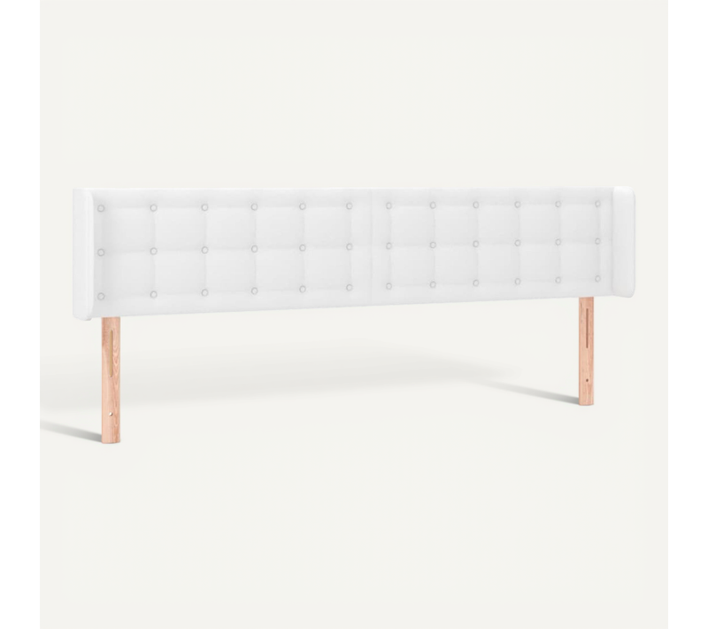 Tête De Lit Avec Oreilles Blanc 203x16x78/88 Cm Simili