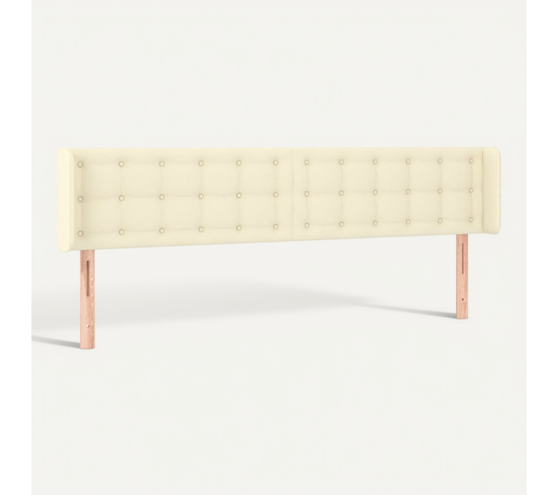 Tête De Lit Avec Oreilles Crème 203x16x78/88 Cm Simili