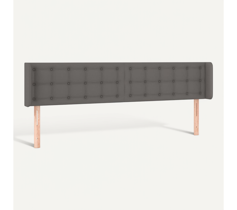 Tête De Lit Avec Oreilles Gris 203x16x78/88 Cm Simili