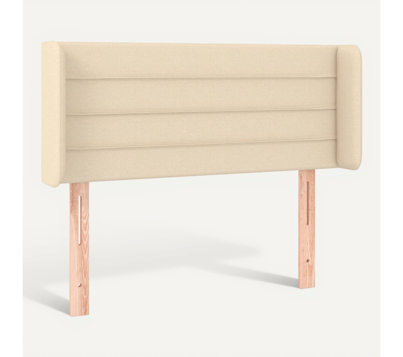 Tête De Lit Avec Oreilles Crème 83x16x78/88 Cm Tissu
