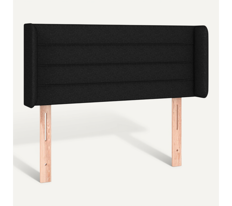 Tête De Lit Avec Oreilles Noir 93x16x78/88 Cm Tissu