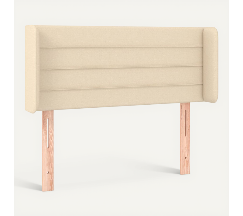 Tête De Lit Avec Oreilles Crème 93x16x78/88 Cm Tissu
