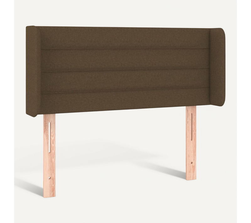 Tête De Lit Avec Oreilles Marron Foncé 103x16x78/88 Cm Tissu