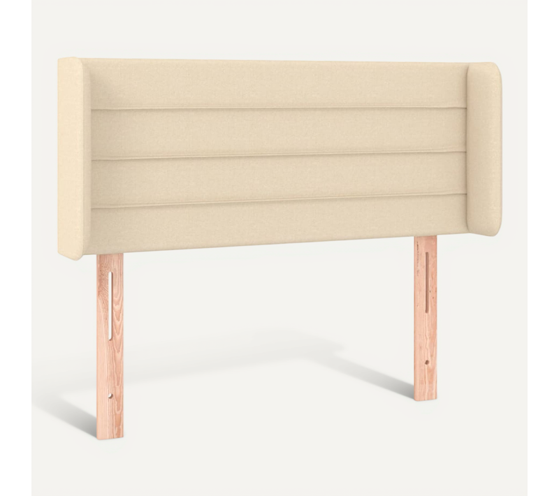 Tête De Lit Avec Oreilles Crème 103x16x78/88 Cm Tissu