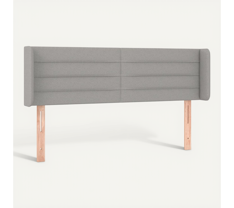 Tête De Lit Avec Oreilles Gris Clair 147x16x78/88 Cm Tissu