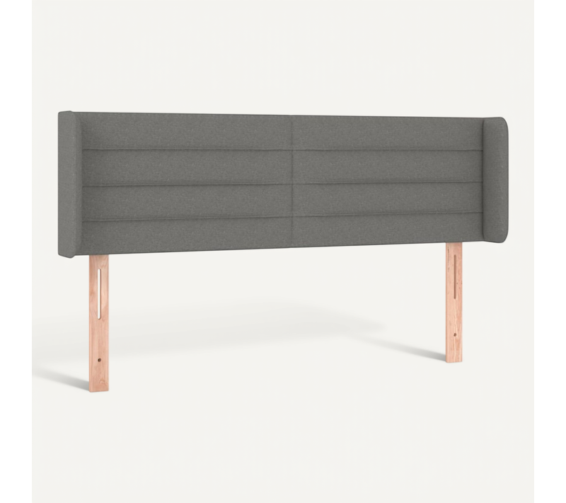 Tête De Lit Avec Oreilles Gris Foncé 147x16x78/88 Cm Tissu