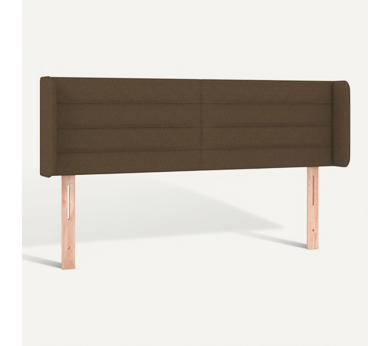 Tête De Lit Avec Oreilles Marron Foncé 147x16x78/88 Cm Tissu
