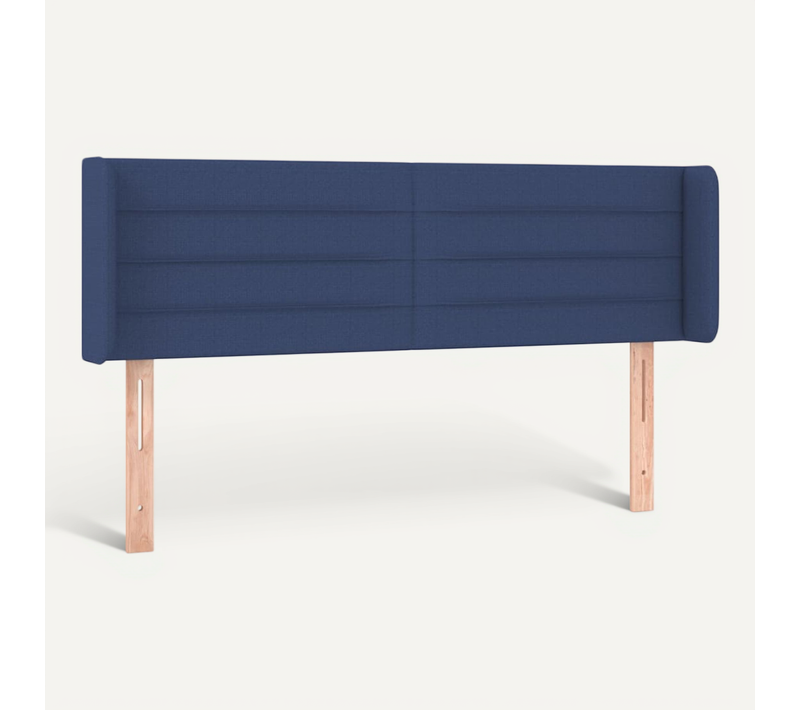 Tête De Lit Avec Oreilles Bleu 147x16x78/88 Cm Tissu