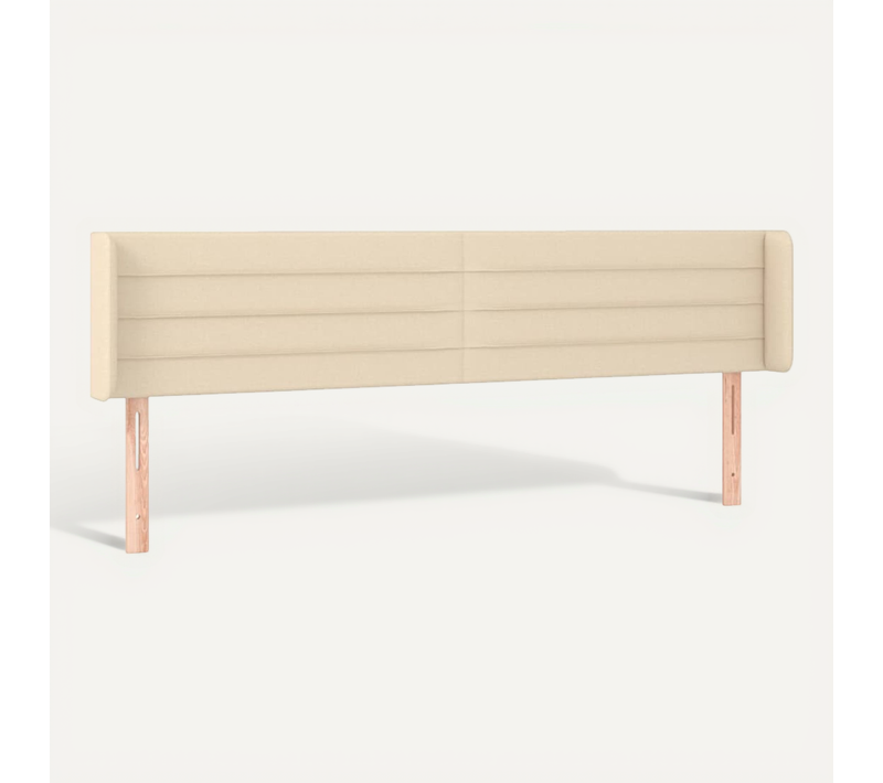 Tête De Lit Avec Oreilles Crème 183x16x78/88 Cm Tissu
