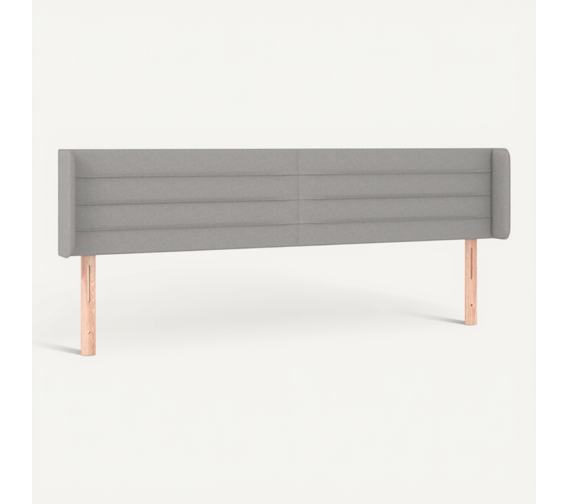 Tête De Lit Avec Oreilles Gris Clair 203x16x78/88 Cm Tissu