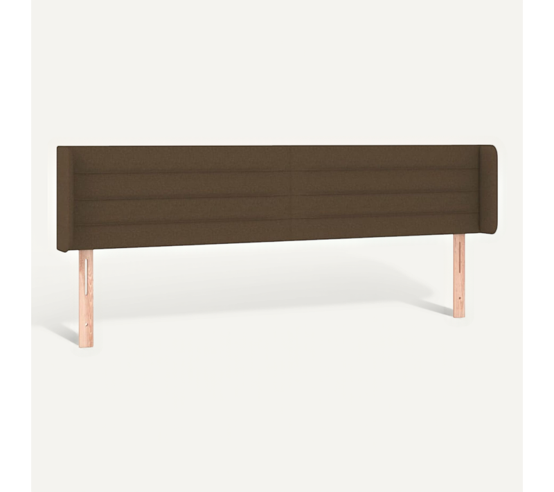 Tête De Lit Avec Oreilles Marron Foncé 203x16x78/88 Cm Tissu