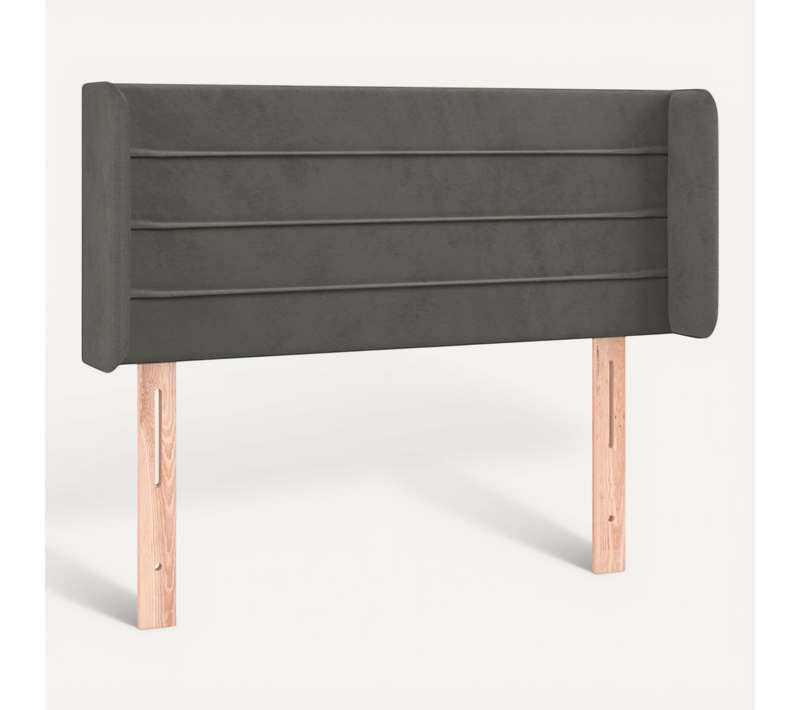 Tête De Lit Avec Oreilles Gris Foncé 93x16x78/88 Cm Velours