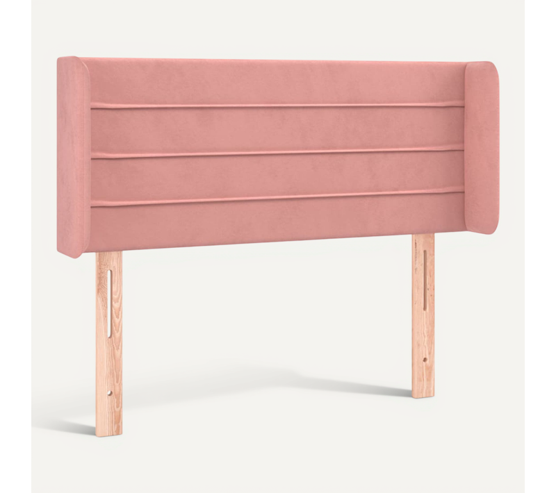 Tête De Lit Avec Oreilles Rose 93x16x78/88 Cm Velours