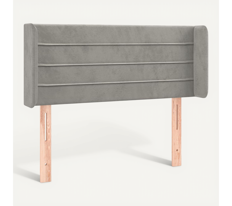 Tête De Lit Avec Oreilles Gris Clair 103x16x78/88 Cm Velours