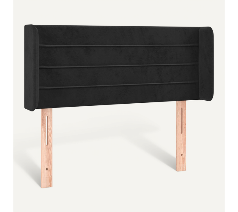 Tête De Lit Avec Oreilles Noir 103x16x78/88 Cm Velours