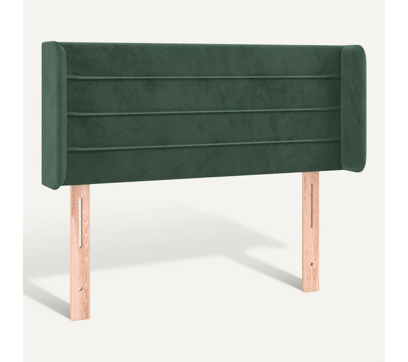 Tête De Lit Avec Oreilles Vert Foncé 103x16x78/88 Cm Velours