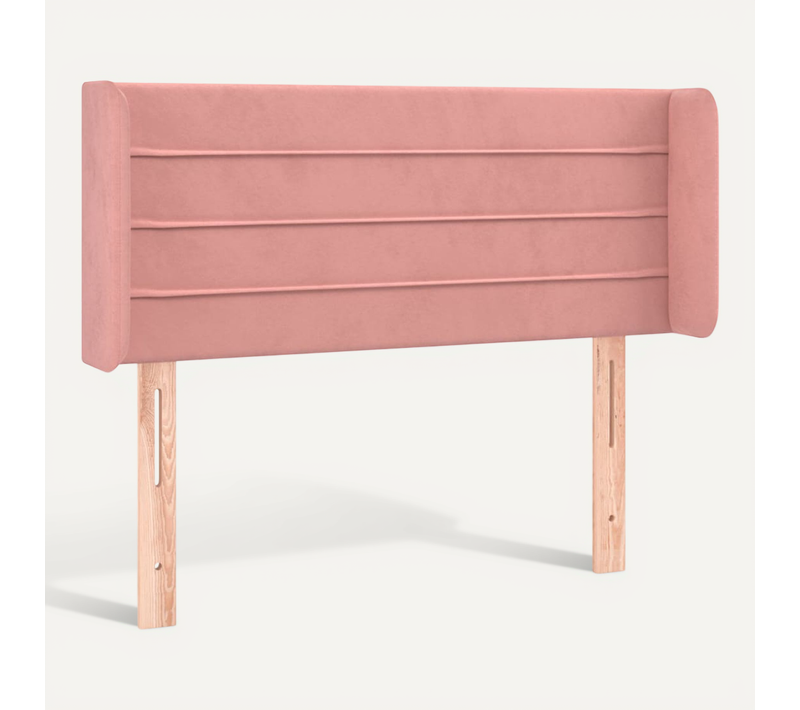 Tête De Lit Avec Oreilles Rose 103x16x78/88 Cm Velours