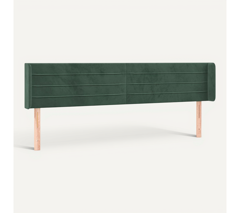 Tête De Lit Avec Oreilles Vert Foncé 183x16x78/88 Cm Velours