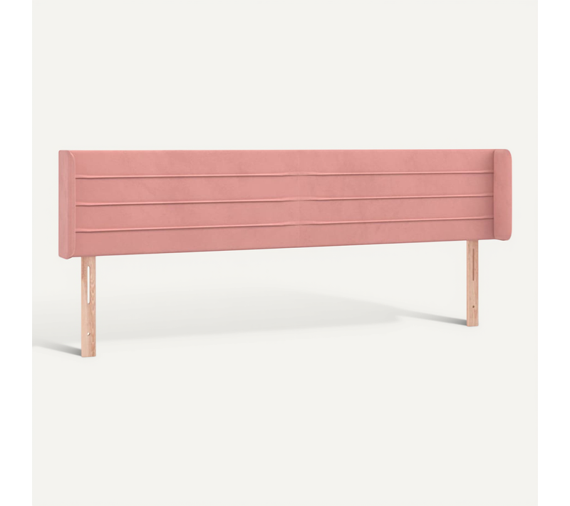 Tête De Lit Avec Oreilles Rose 203x16x78/88 Cm Velours