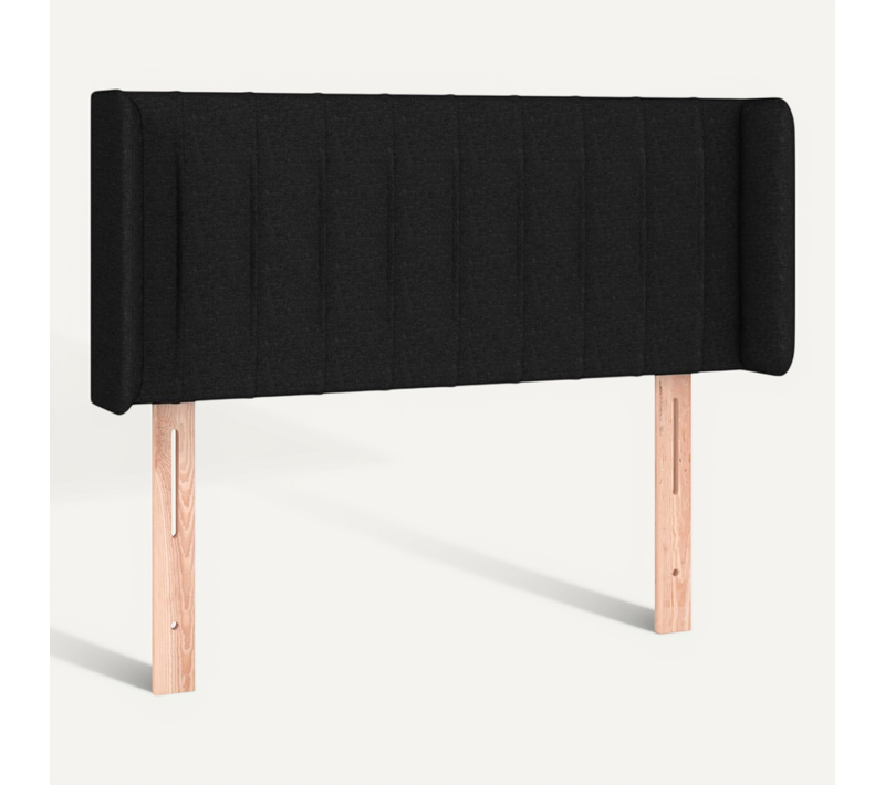 Tête De Lit Avec Oreilles Noir 83x16x78/88 Cm Tissu