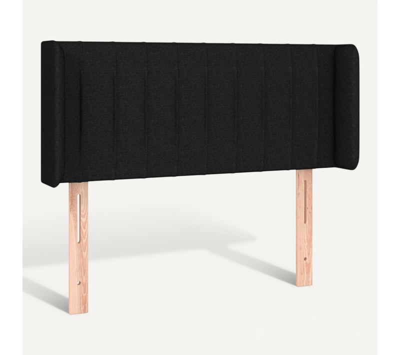 Tête De Lit Avec Oreilles Noir 93x16x78/88 Cm Tissu