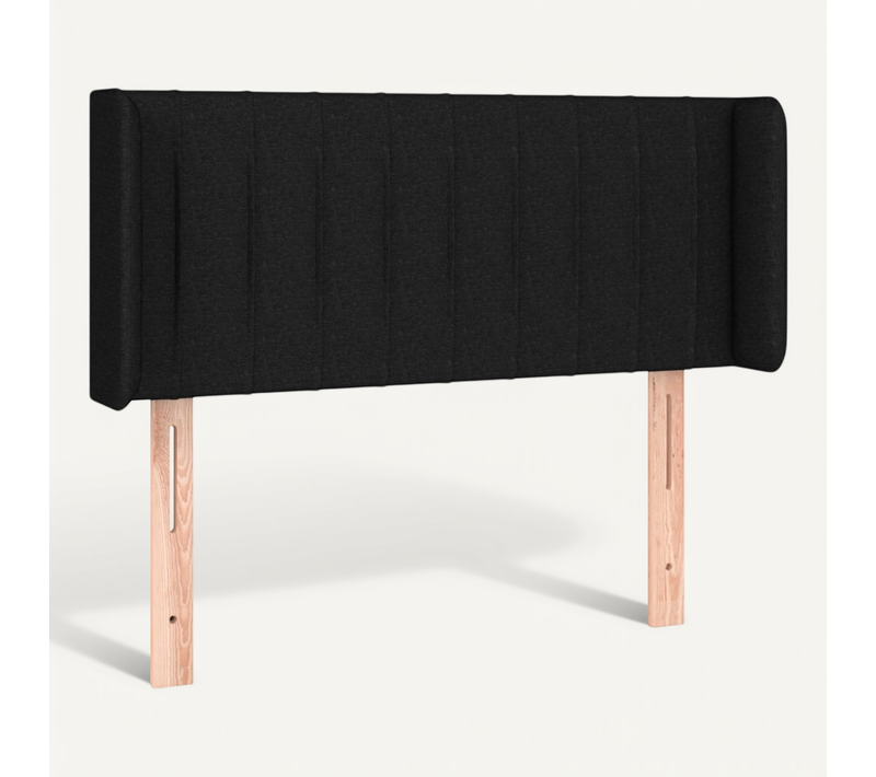 Tête De Lit Avec Oreilles Noir 103x16x78/88 Cm Tissu