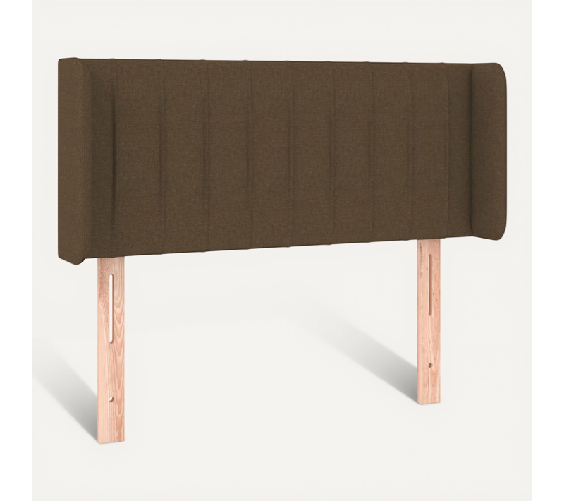Tête De Lit Avec Oreilles Marron Foncé 103x16x78/88 Cm Tissu