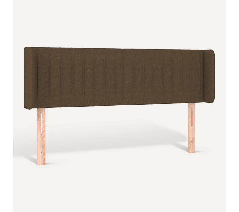 Tête De Lit Avec Oreilles Marron Foncé 147x16x78/88 Cm Tissu