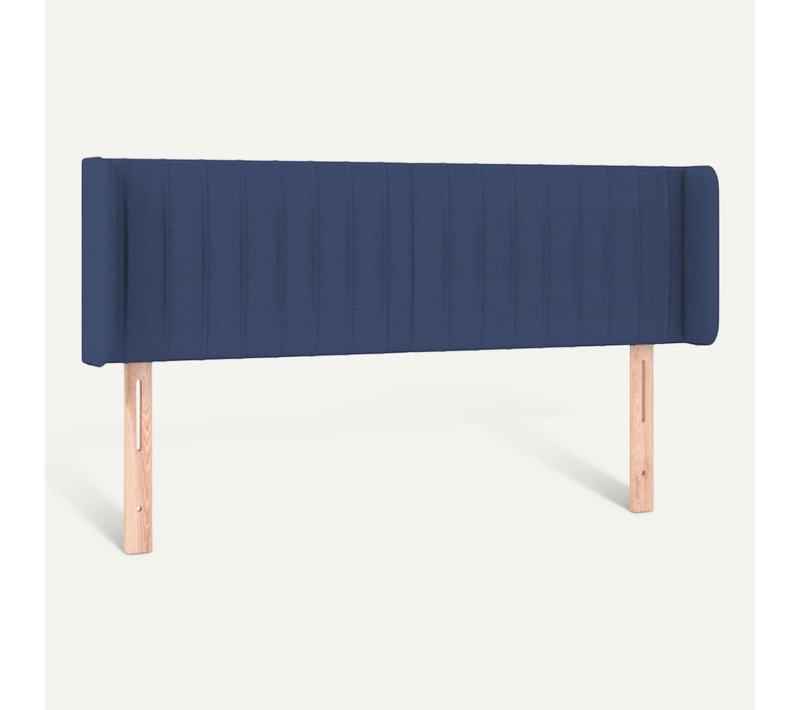 Tête De Lit Avec Oreilles Bleu 147x16x78/88 Cm Tissu